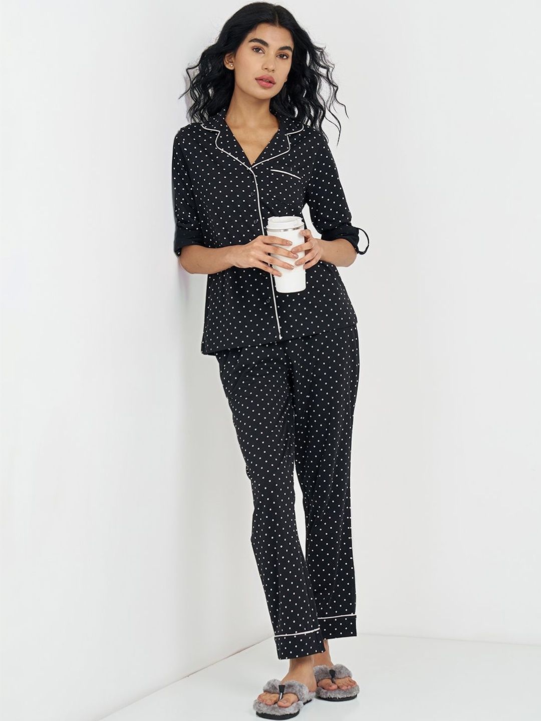 Dreamz by Pantaloons Women Printed Pure Cotton Night suit