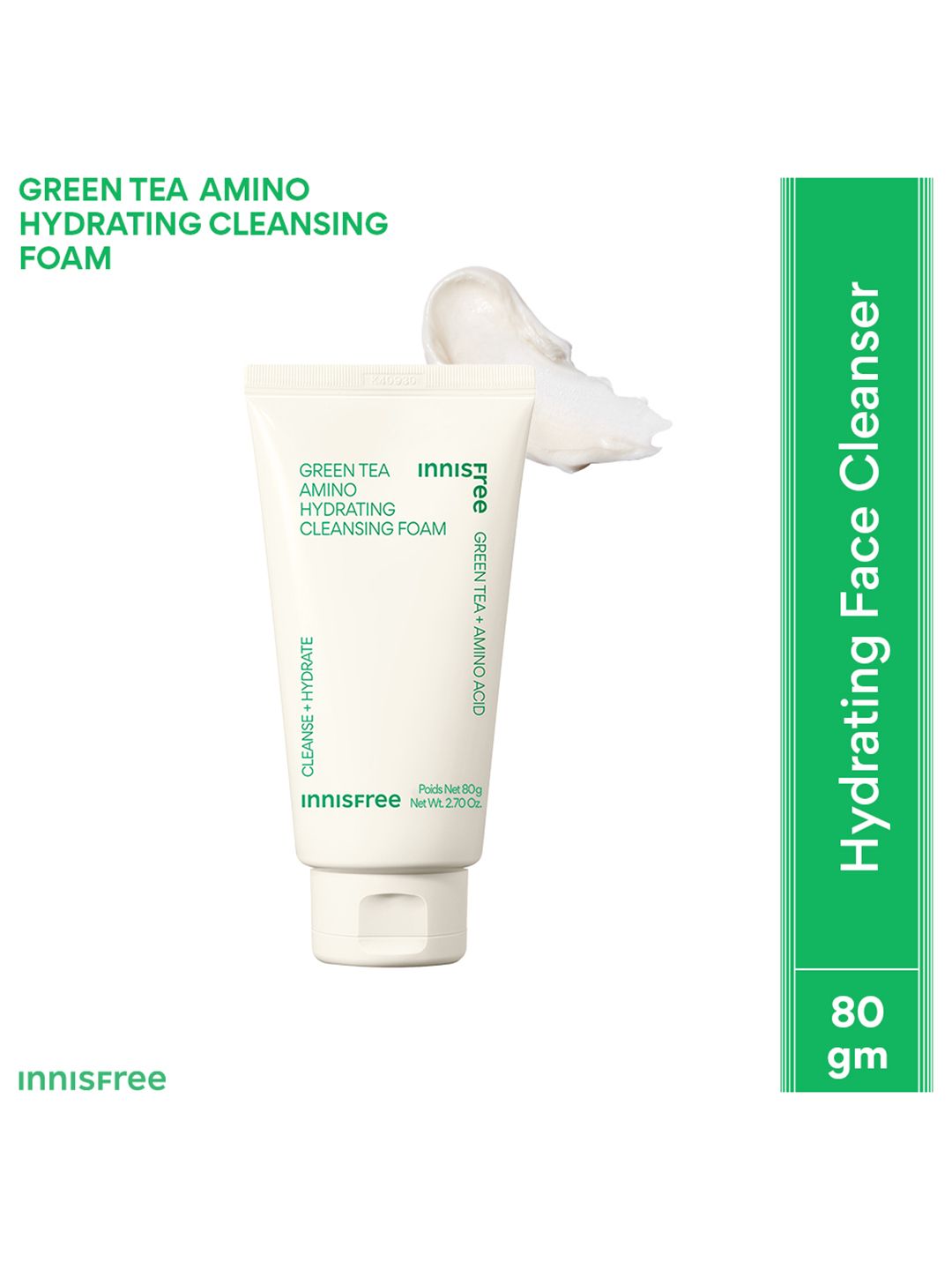 Innisfree Green Tea Amino Acid Foam Cleanser For Daily Use - 80g
