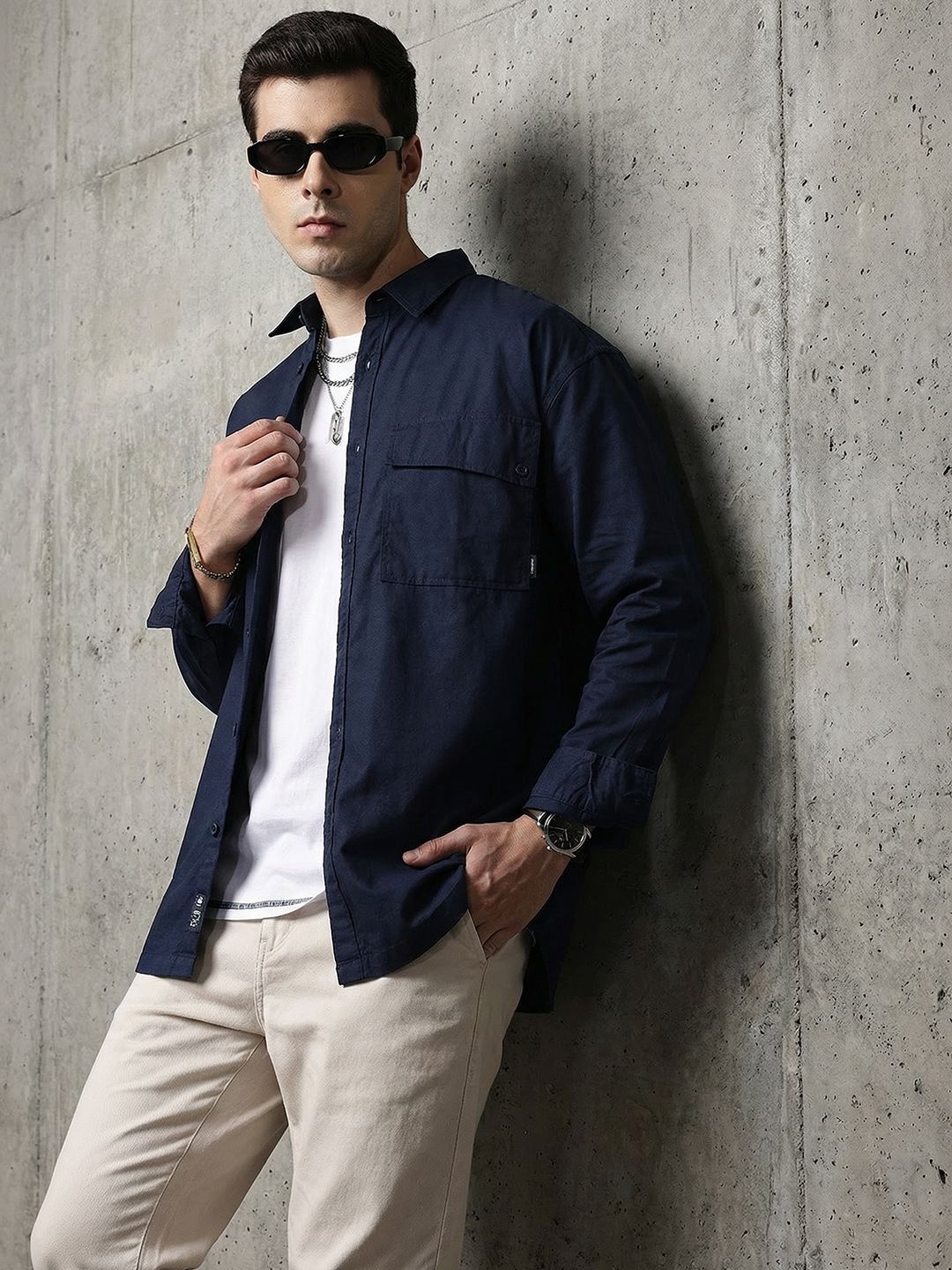 The Roadster Life Co. Relaxed Fit Drop-Shoulder Sleeves Pure Cotton Casual Shirt