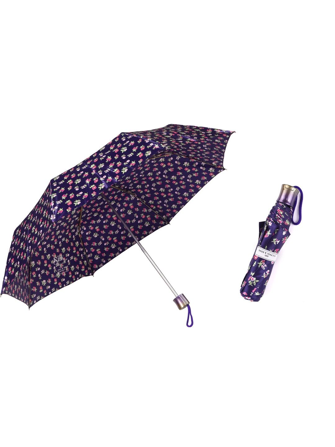 Adi K.C.Paul & Sons SILK Multicolor 3 Fold Printed Manual Open Umbrella for daily use