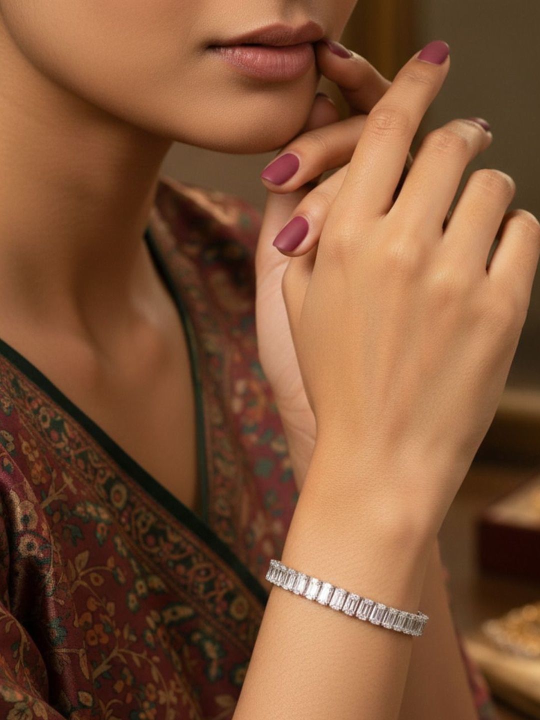 SZN Women Silver-Plated Wraparound Bracelet