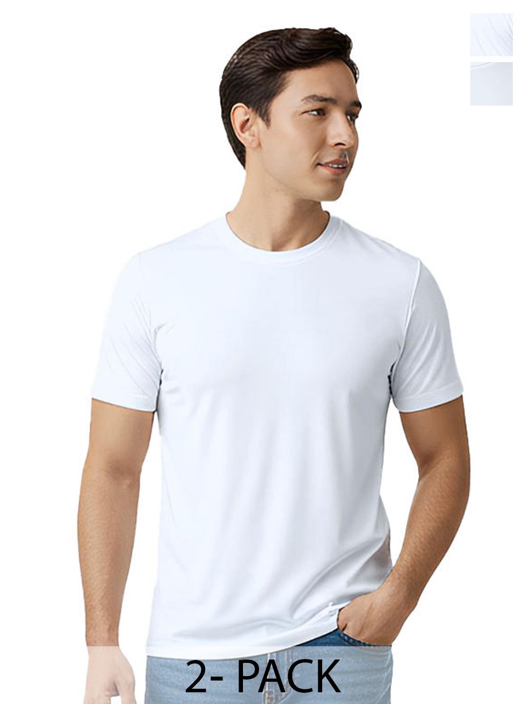 Fighterhero Men Pack of 2 White Dryfit Active Tshirts