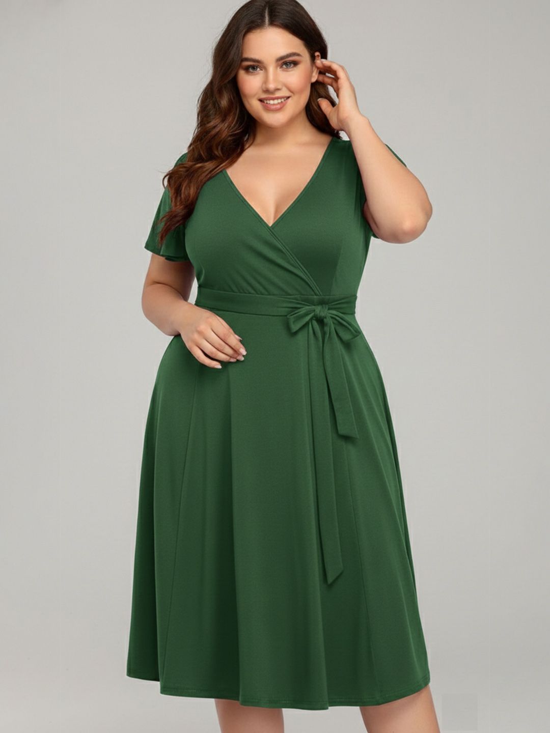 C4D Flutter Sleeve Midi Dress
