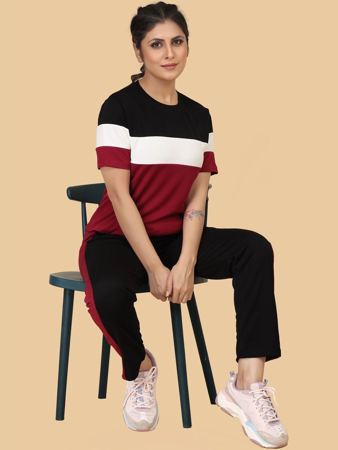 Buy Selenga Colourblocked T Shirt With Trousers -  - Apparel for Women