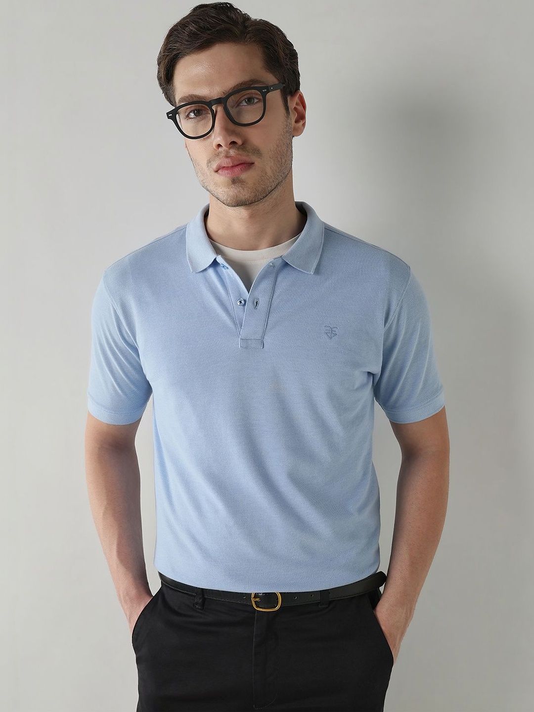Reid & Taylor Men Brand Logo Polo Collar T-shirt