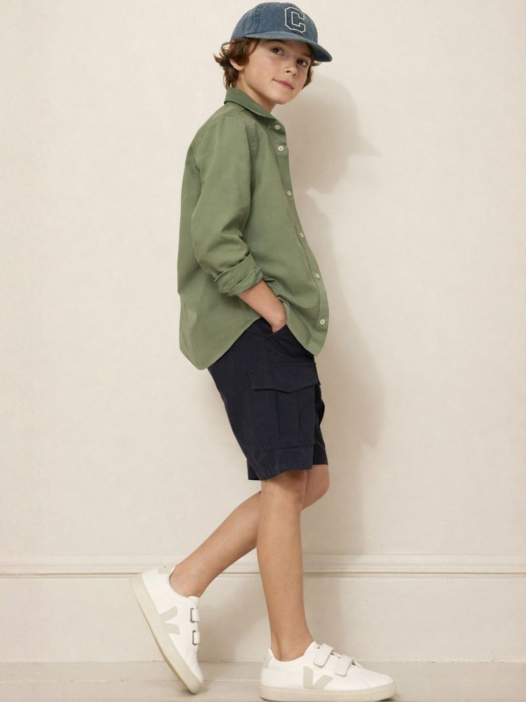 Gini and Jony Boys Spread Collar Long Sleeves Cotton Shirt