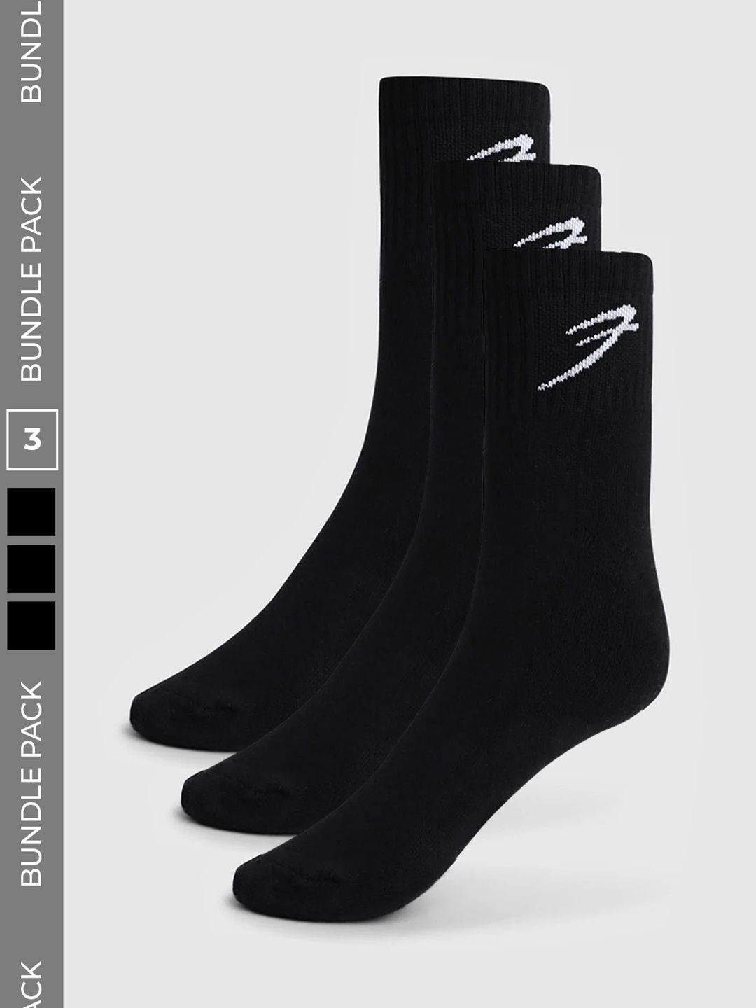 FUAARK Men Pack of 3 Cotton Blend Patterned Calf Length Socks