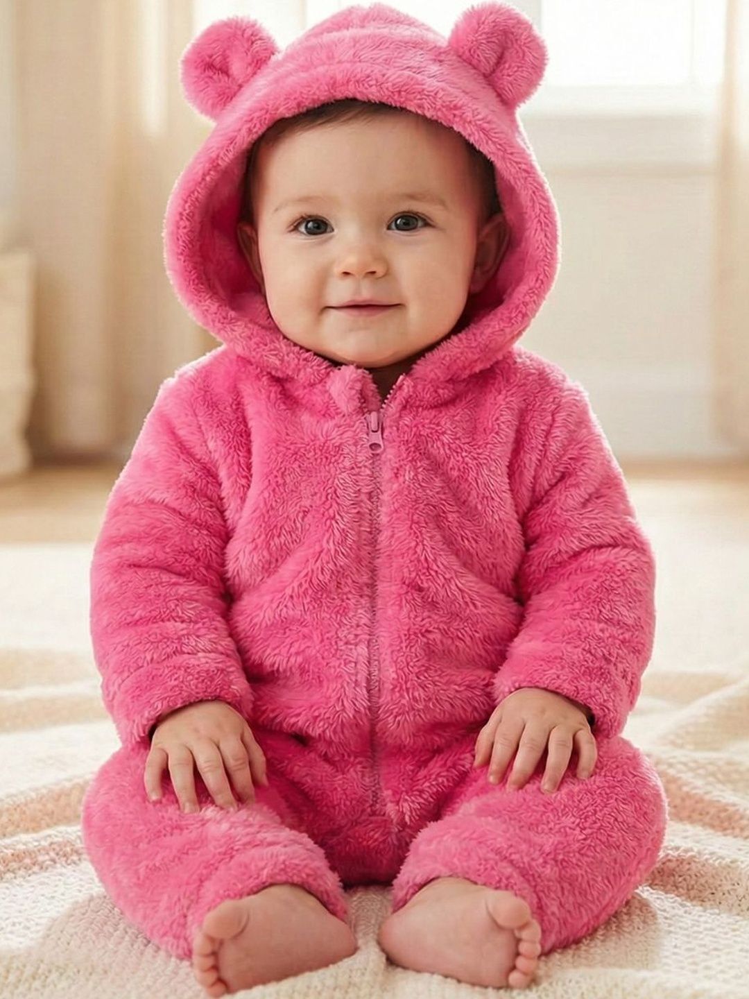 BabyZone Infants Hooded Rompers Rompers