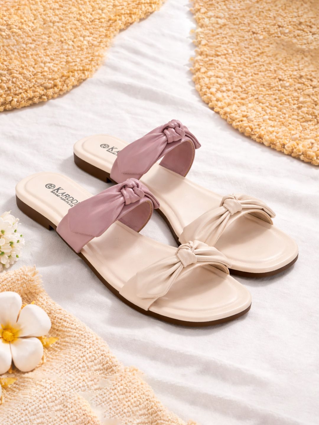 KARADDI Women Open Toe Flats