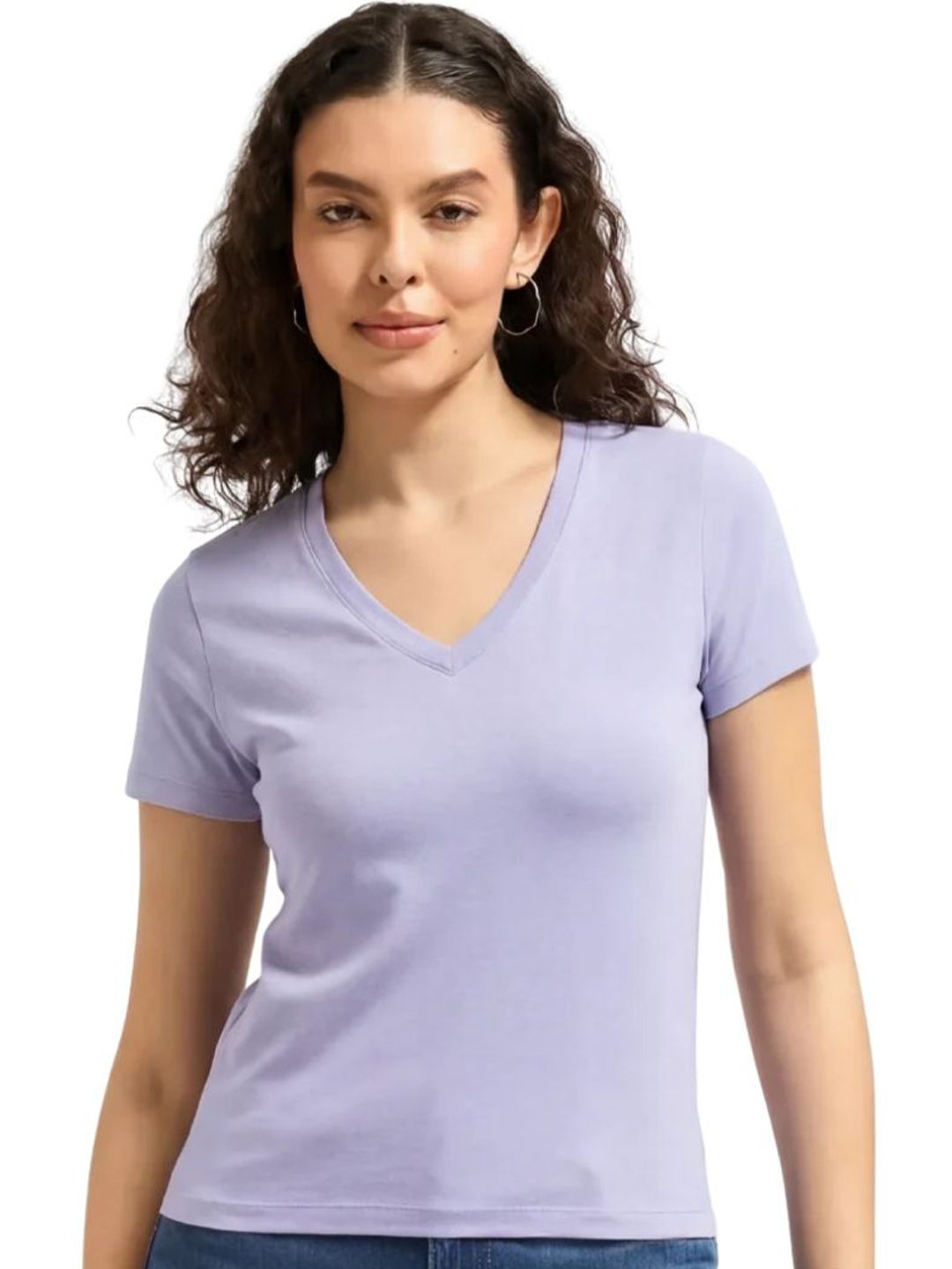 Wellbi Women Bamboo-Cotton  V-Neck Soft Breathable UV Protection Odour Control  T-Shirt