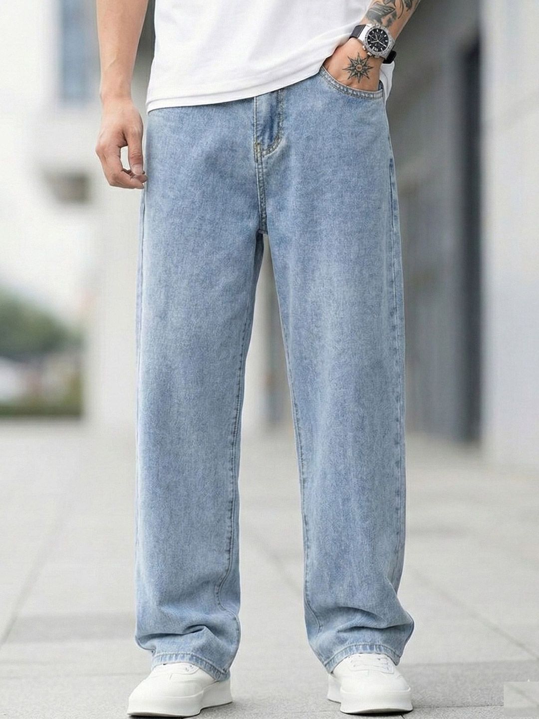 Podge Men Mid-Rise Light Fade Stretchable Jeans