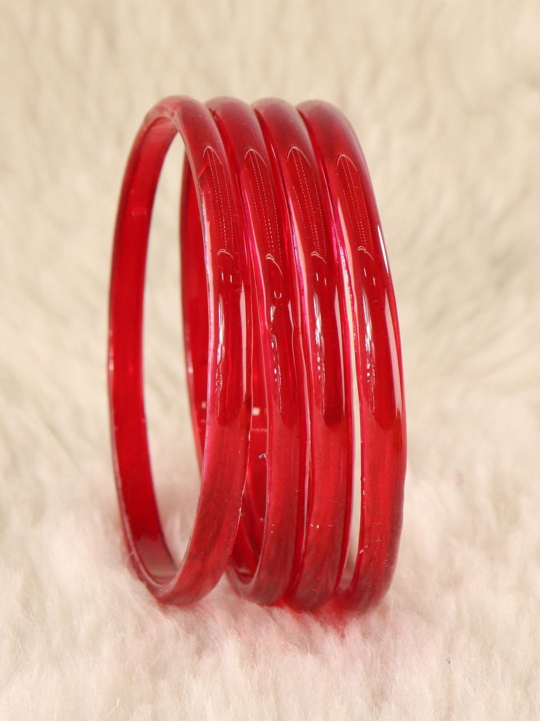 STYOLLO Set Of 4 Transparent Glass Kada Bangles