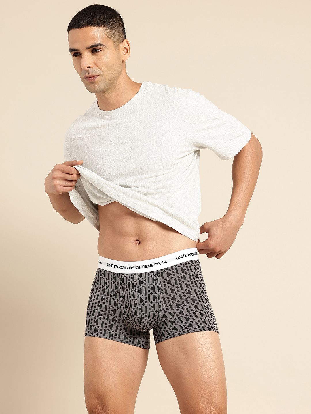 United Colors of Benetton Men Printed Knitted Trunks