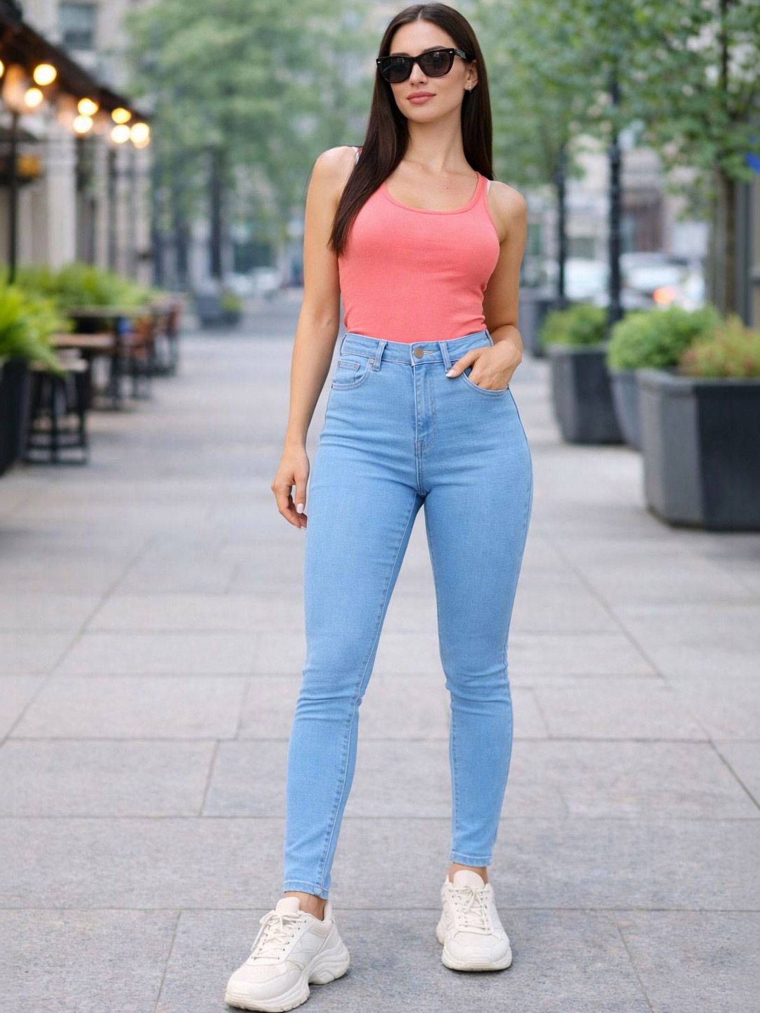KASHIANXSTYLE Women Comfort Skinny Fit High-Rise Light Fade Stretchable Jeans