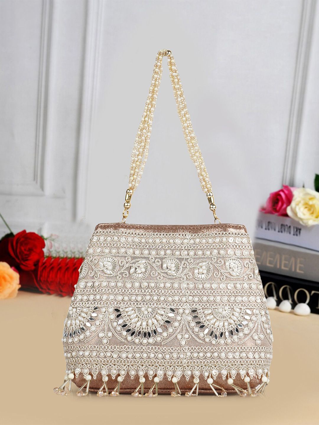 NEVIS Women Embellished Embroidered Potli Clutch