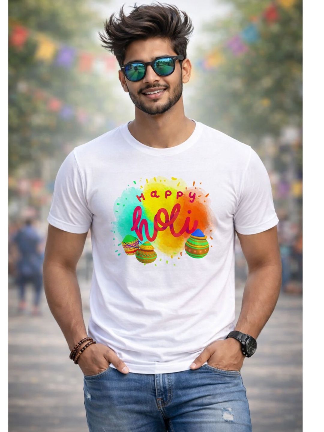 Triptee Men Printed Pure Cotton T-shirt