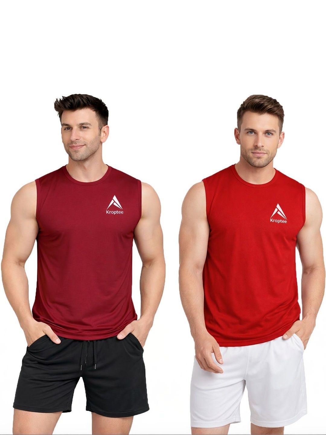 Kroptee Pack of 2 Assorted Gym Vest