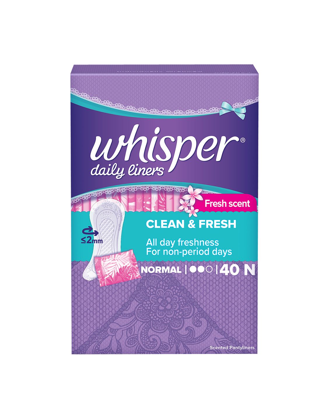 Whisper Clean and Fresh Daily Liners - 40 Panty Liners