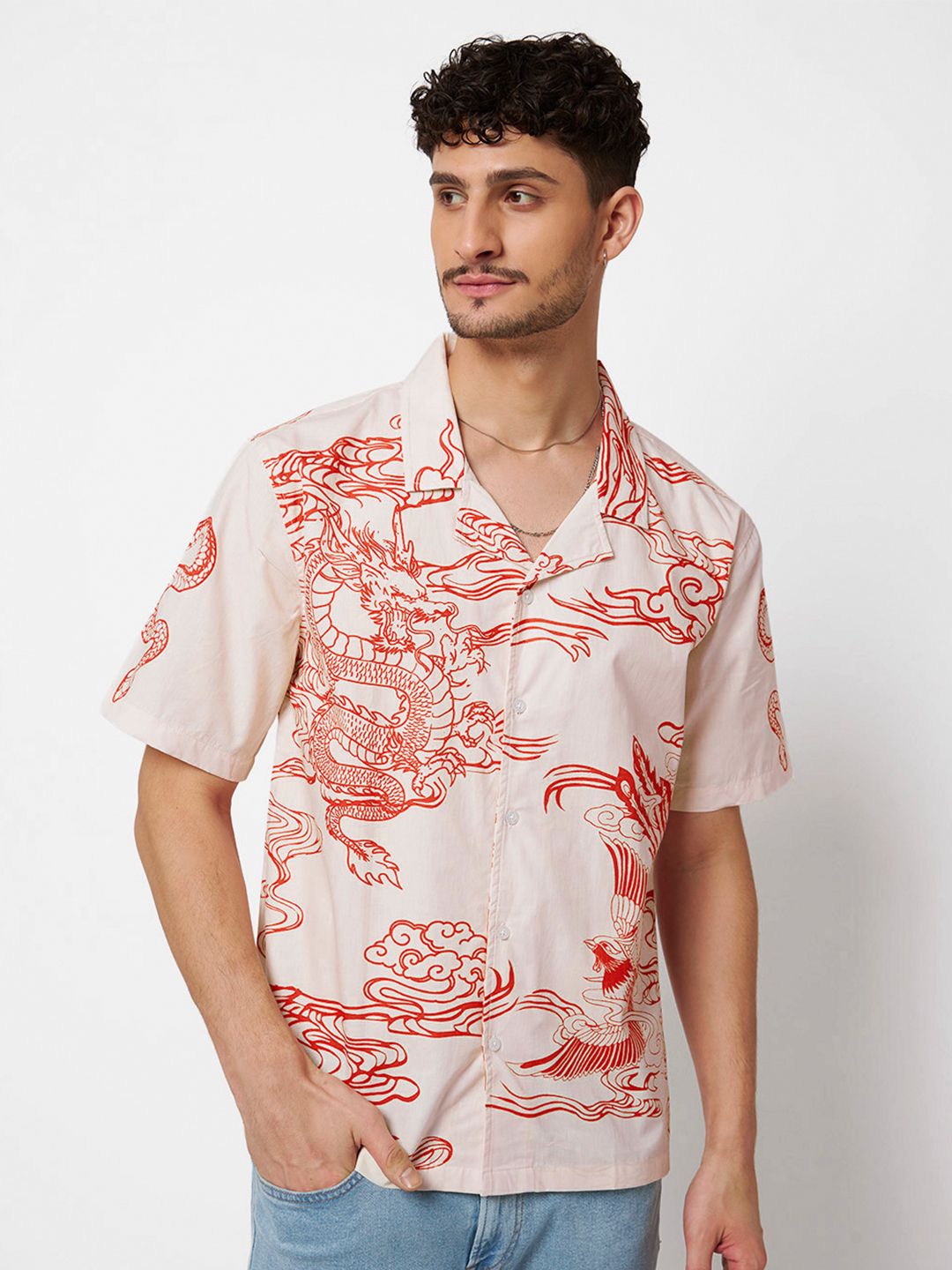 MyDesignation Men Abstract Printed Regular Fit Casual Shirt