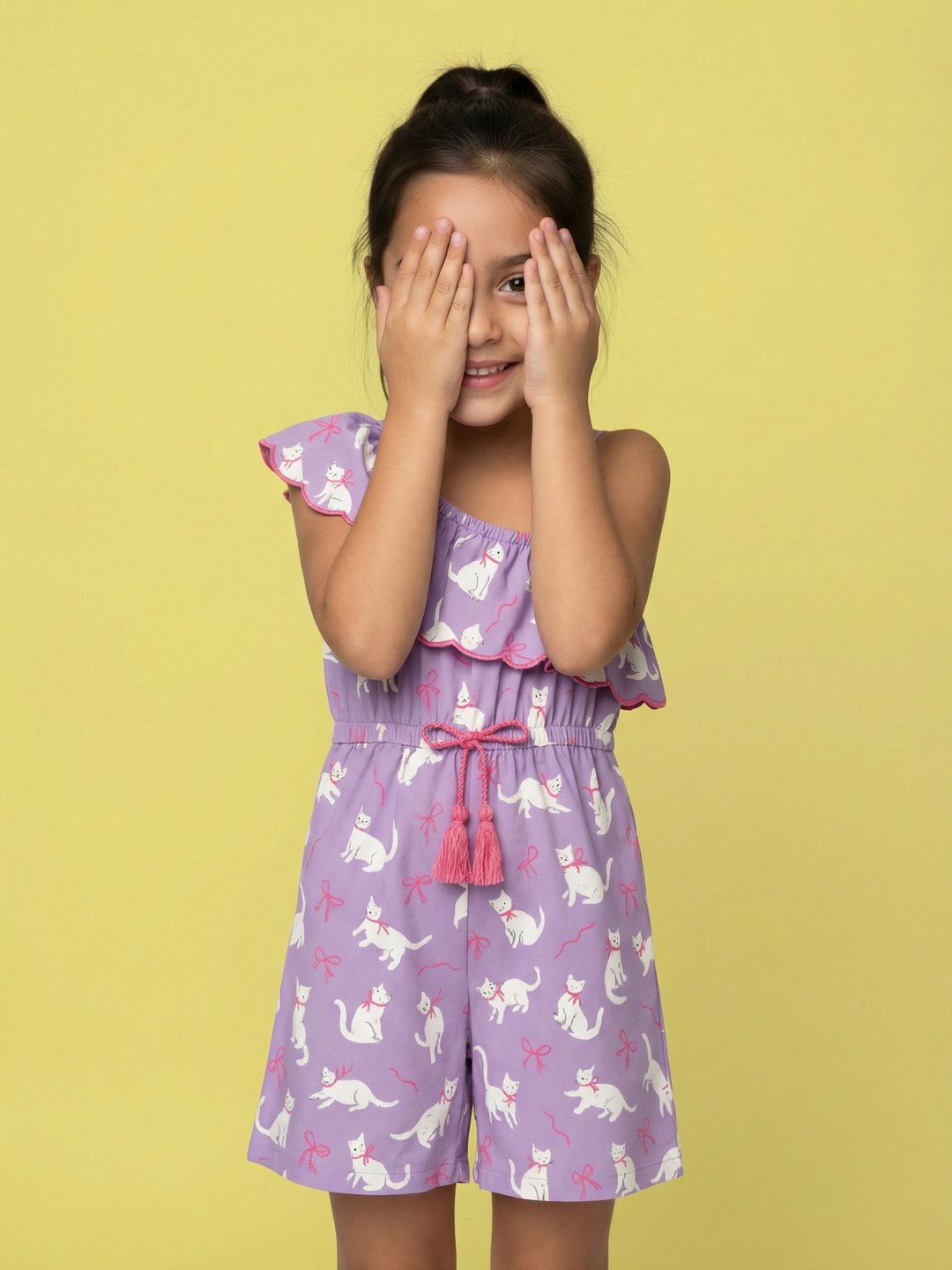 Girls Printed with Ruffles Jumpsuit 2