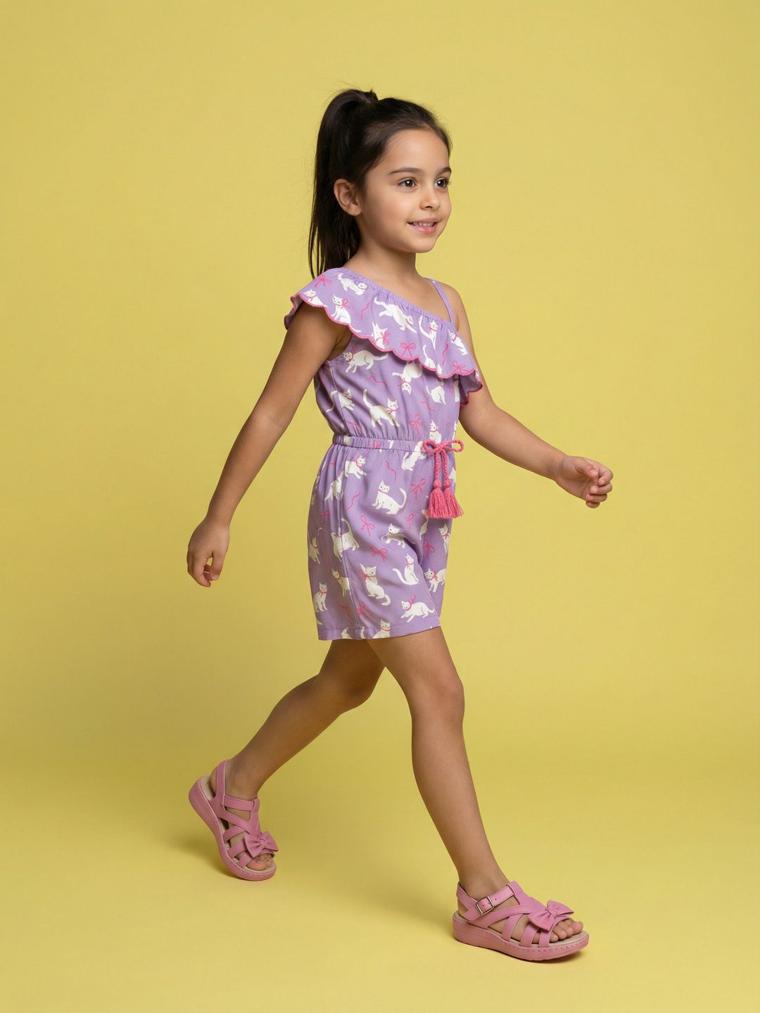 Girls Printed with Ruffles Jumpsuit 5