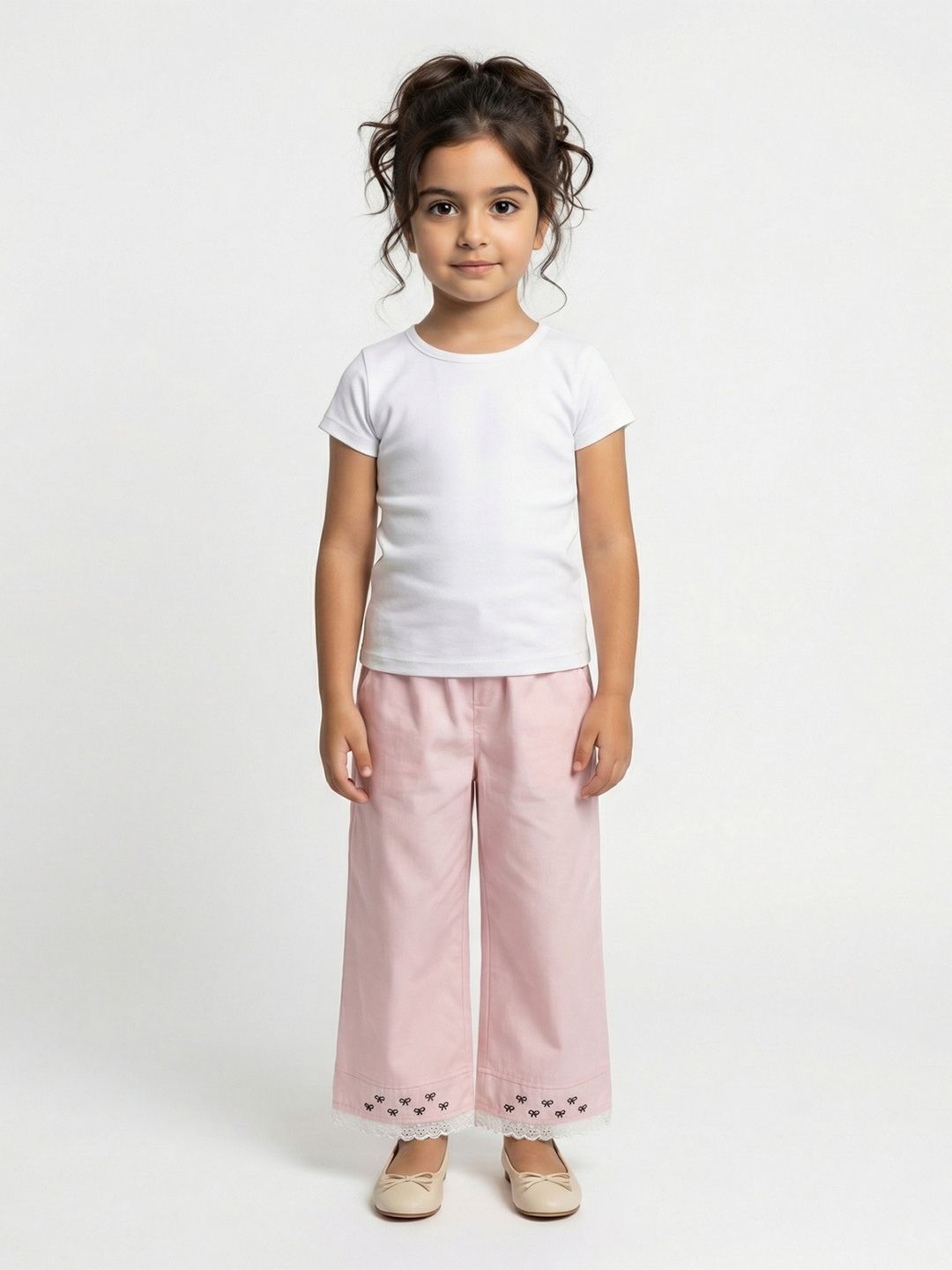 Girls Straight Fit Graphic Print Cotton Track Pants