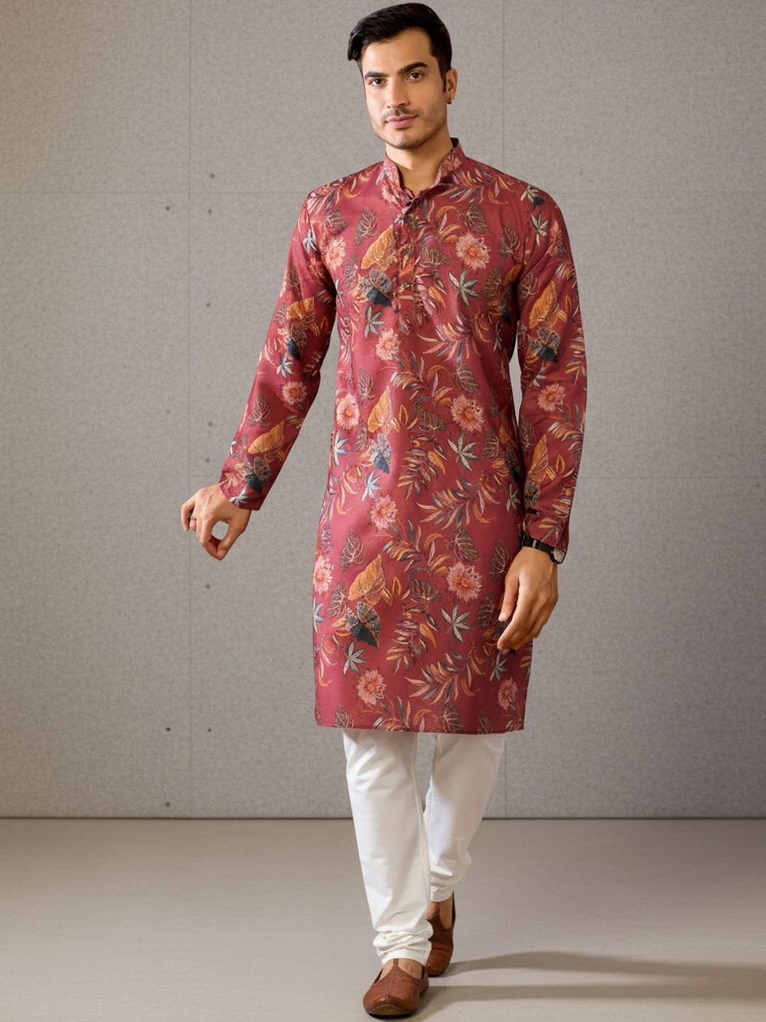 RANGRAAG Men Paisley Pathani Kurta