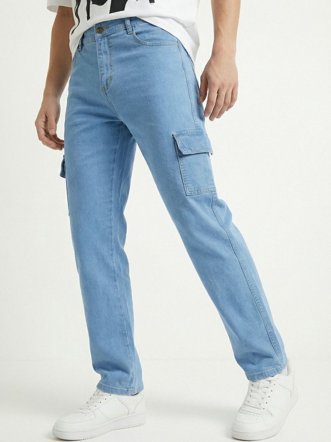 SZN Men Classic Regular Fit Mid-Rise Stretchable Jeans