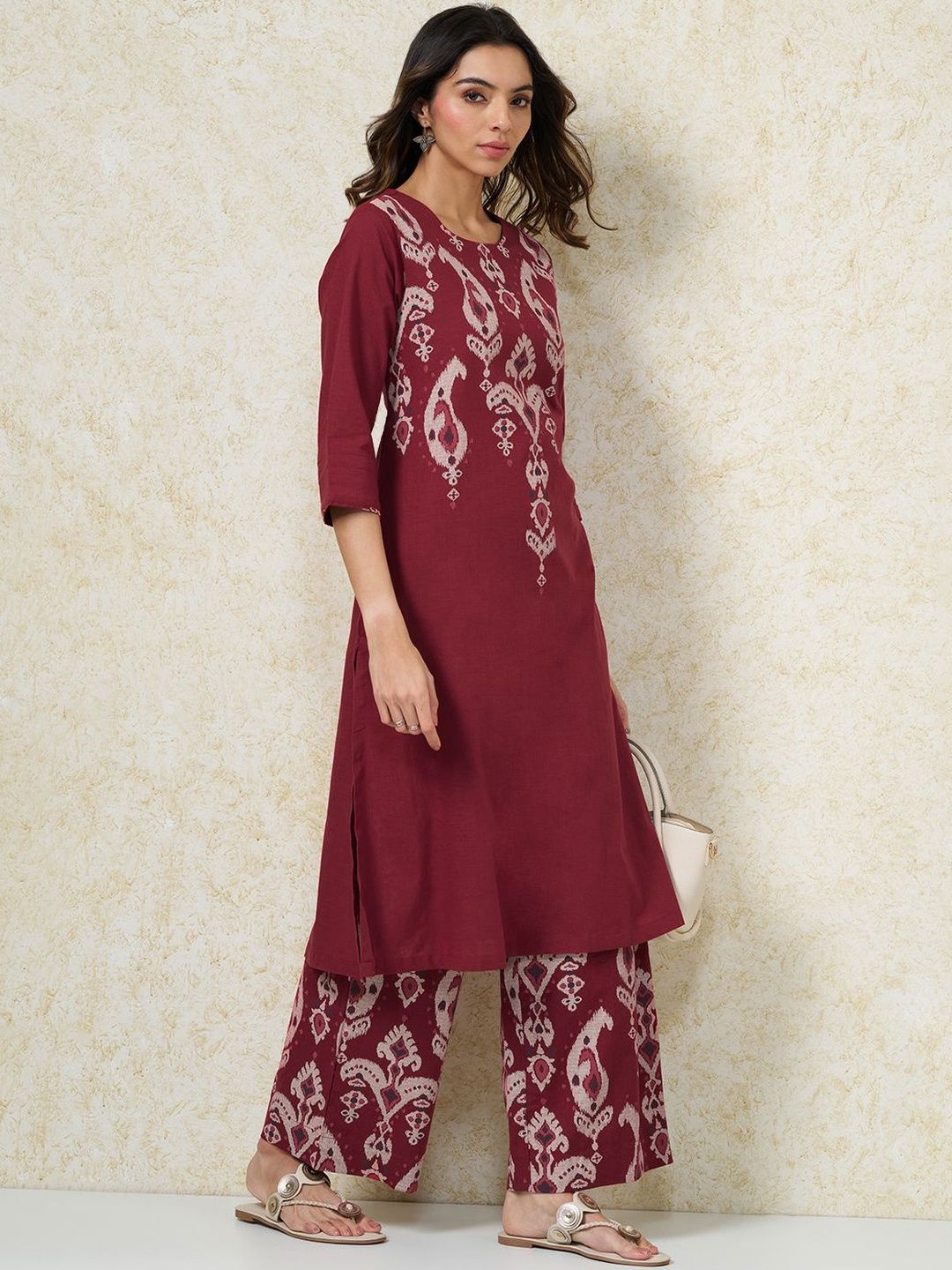 RANGMANCH BY PANTALOONS Women Ethnic Motifs Printed Regular Kurta with Palazzos