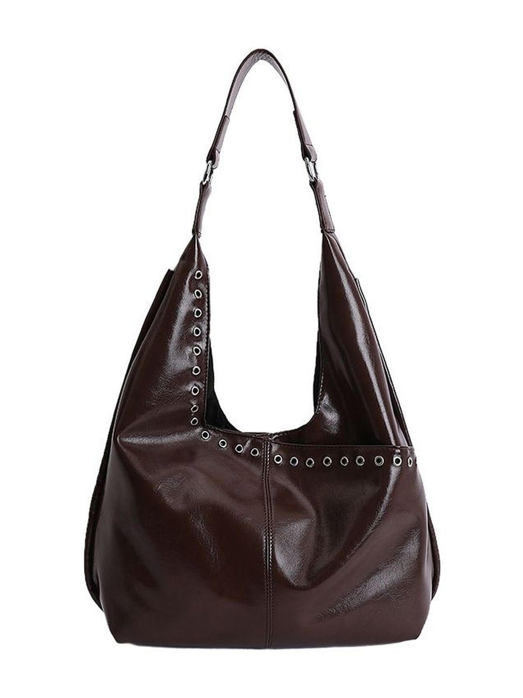 StyleCast x Revolte PU Half Moon Tote Bag with Applique