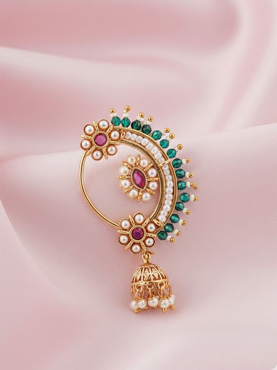 Buy Adwitiya Collection Gold Plated Stone & Maharastrian Culture Nath -  - Accessories for Women