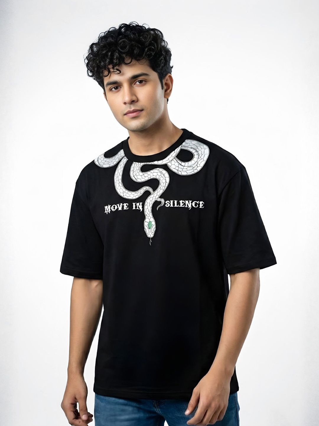 MyDesignation Men Graphic Printed Round Neck Cotton Oversized T-shirt