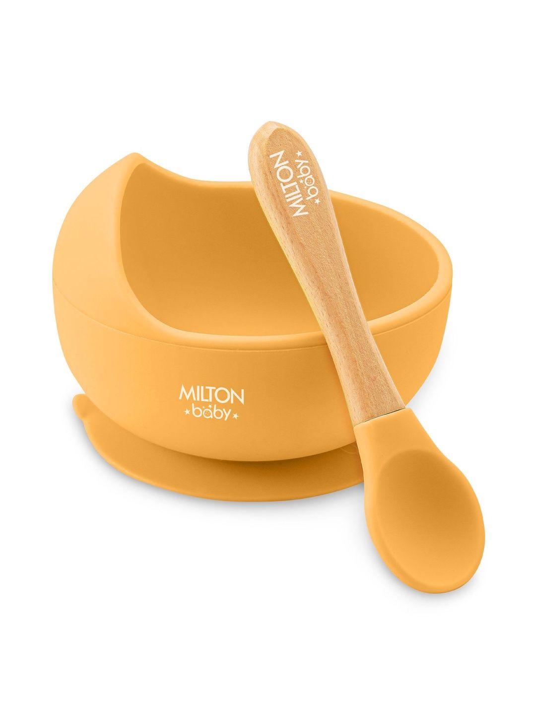 Milton Baby Silicone Suction Bowl Orange Solid Silicone BPA Free Spoon Feeding Set