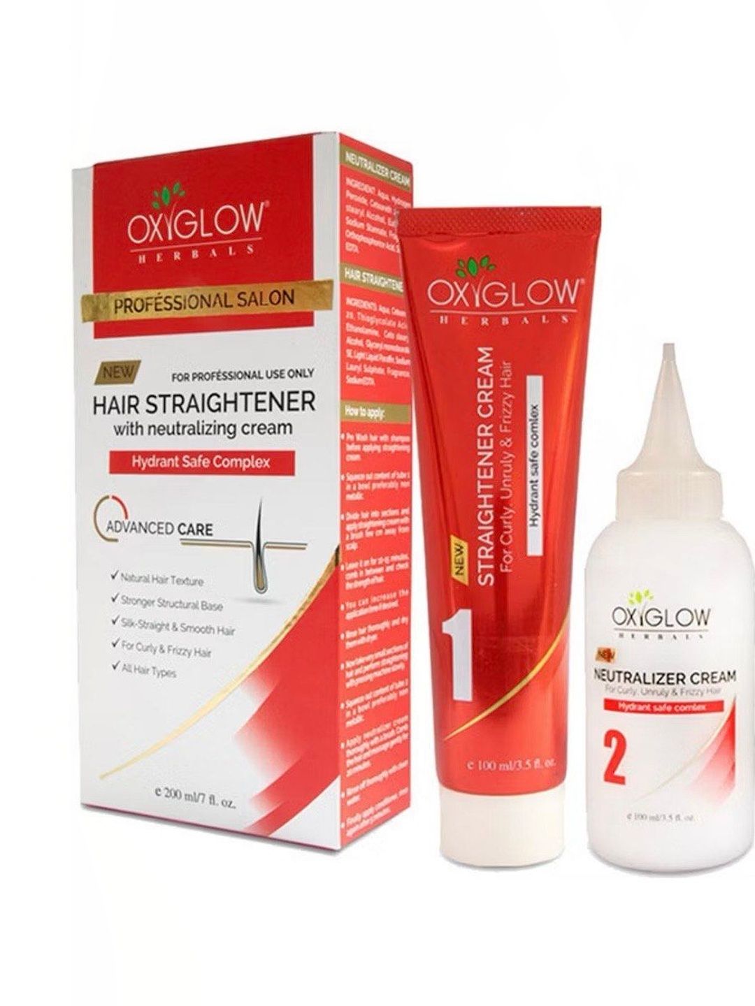 OxyGlow Herbals Professional Hair Straightener & Neutralizer Cream - 200 ml