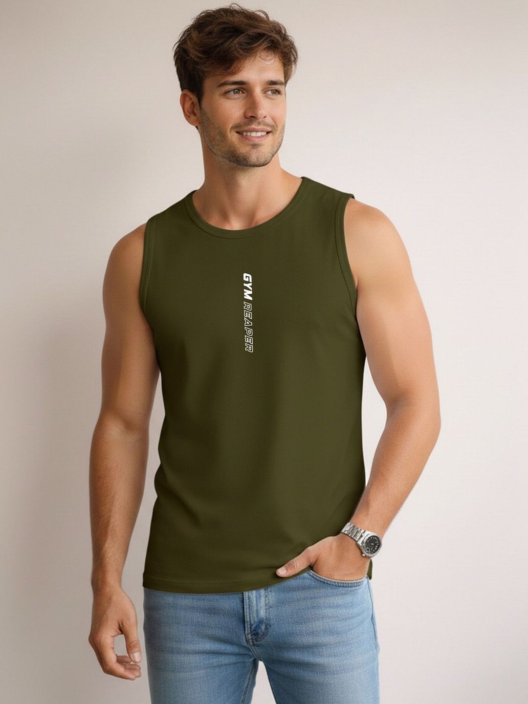 MINISTRY OF FRIENDS Printed Assorted Cotton Gym Vest