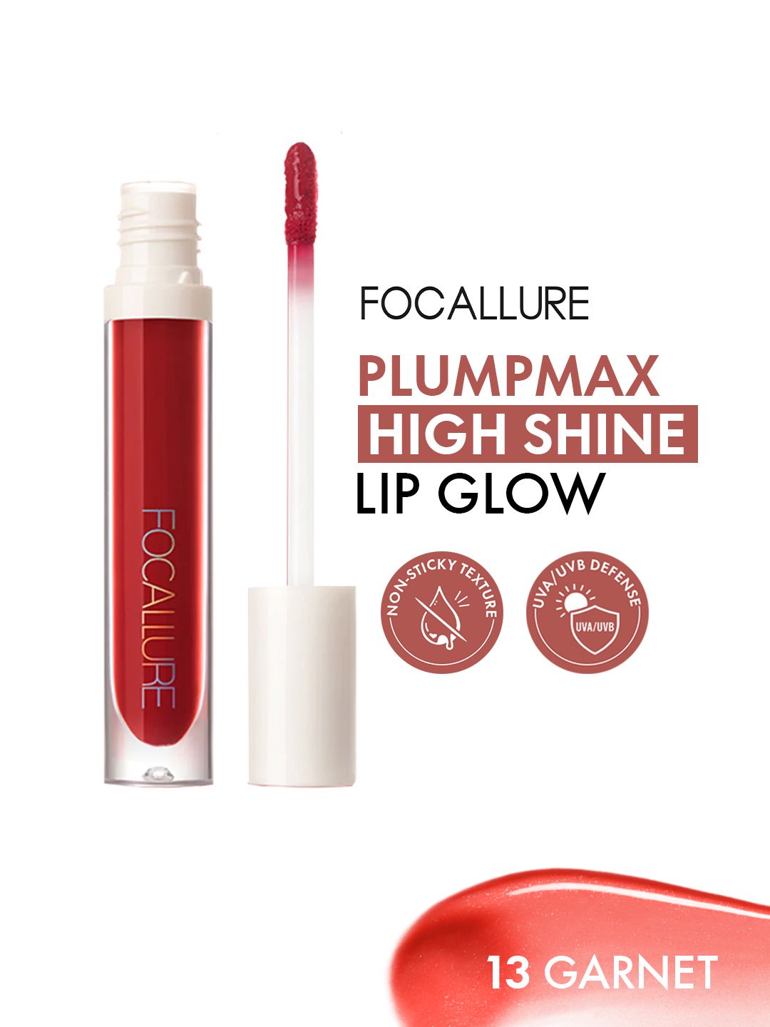 FOCALLURE Plumpmax High Shine Lip Glow Lip Gloss - 2.5g - Garnet 13