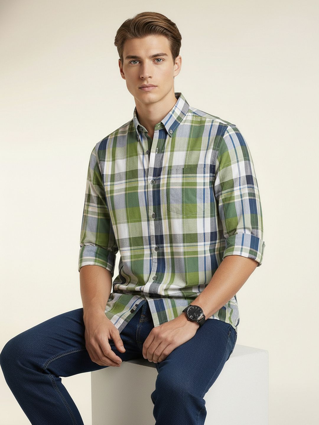 Nautica Classic Fit Checked Casual Shirt