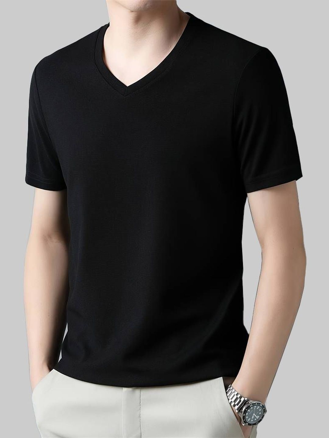 TAGDO FASHION Short Sleeves V-Neck Cotton Tees