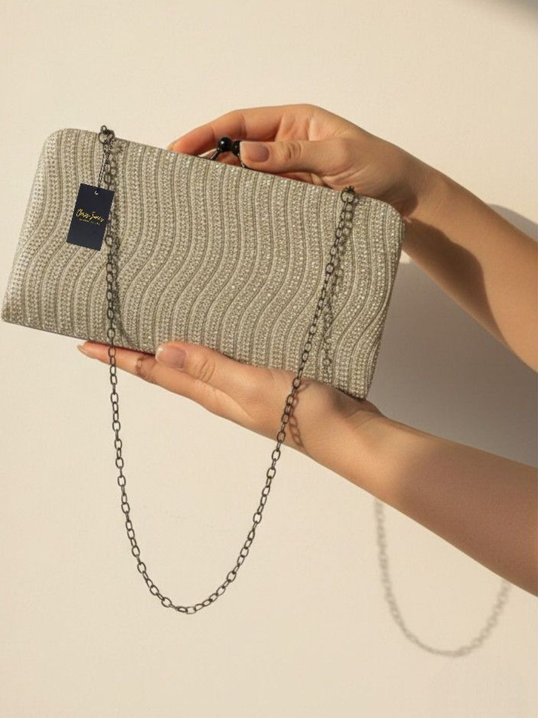 CLARIS JAMES Embellished Purse Clutch