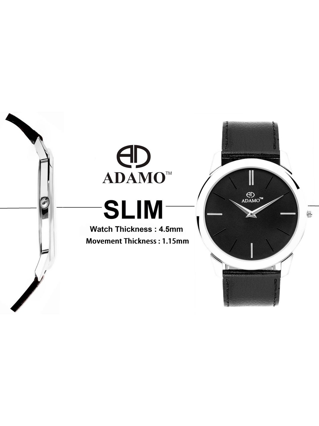 ADAMO Men Brass Dial & Leather Straps Analogue Watch AD64SL02-1