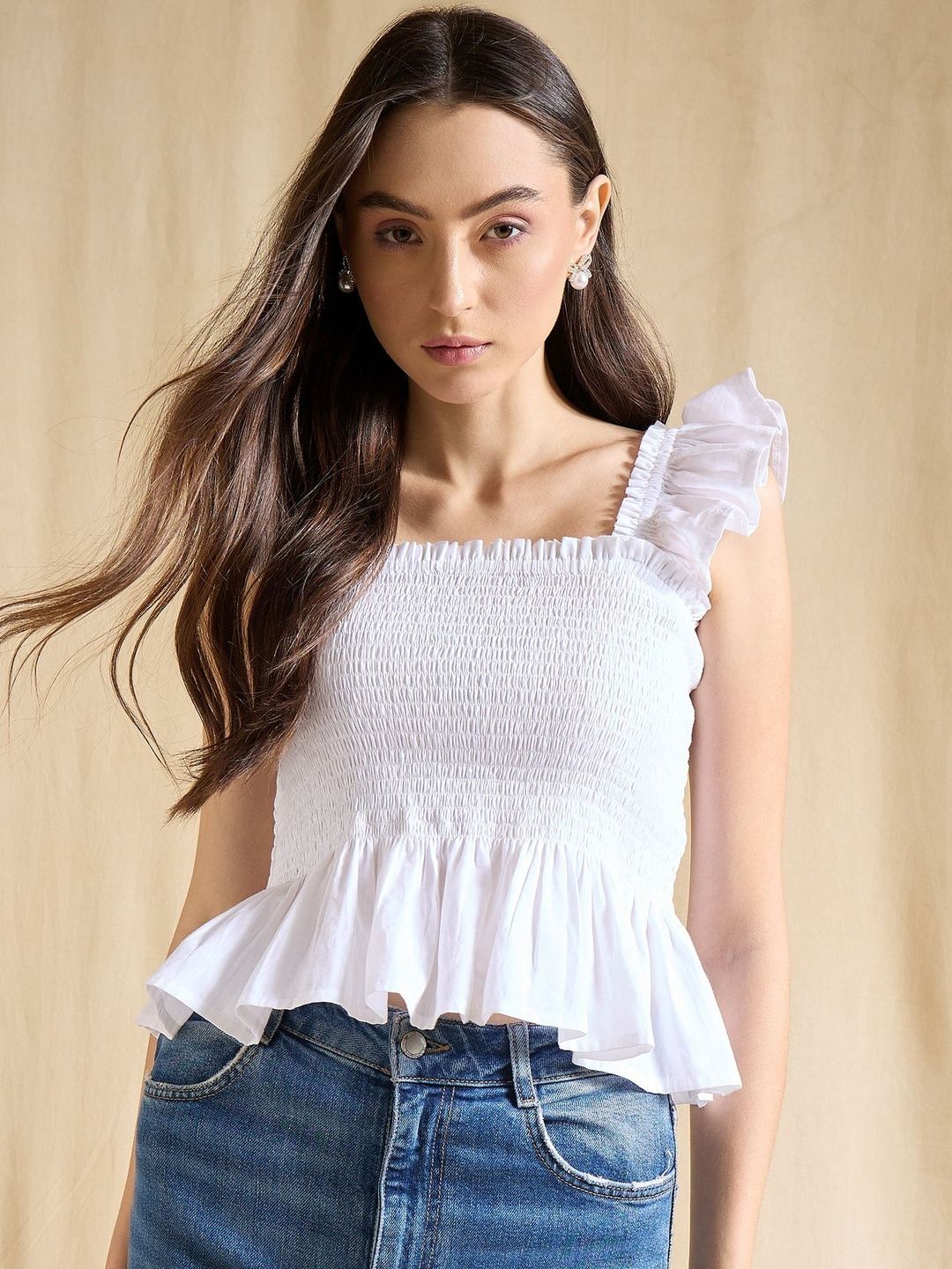 DRAPE AND DAZZLE Cotton Blend Top