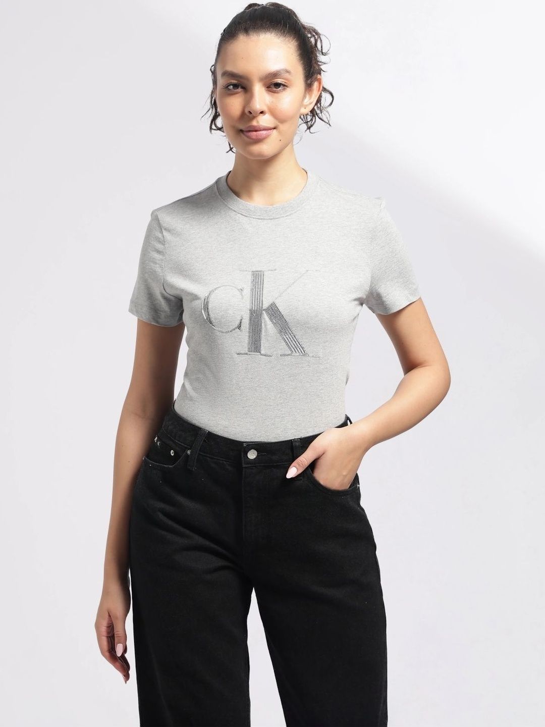 Calvin Klein Jeans Women Brand Logo Printed T-shirt