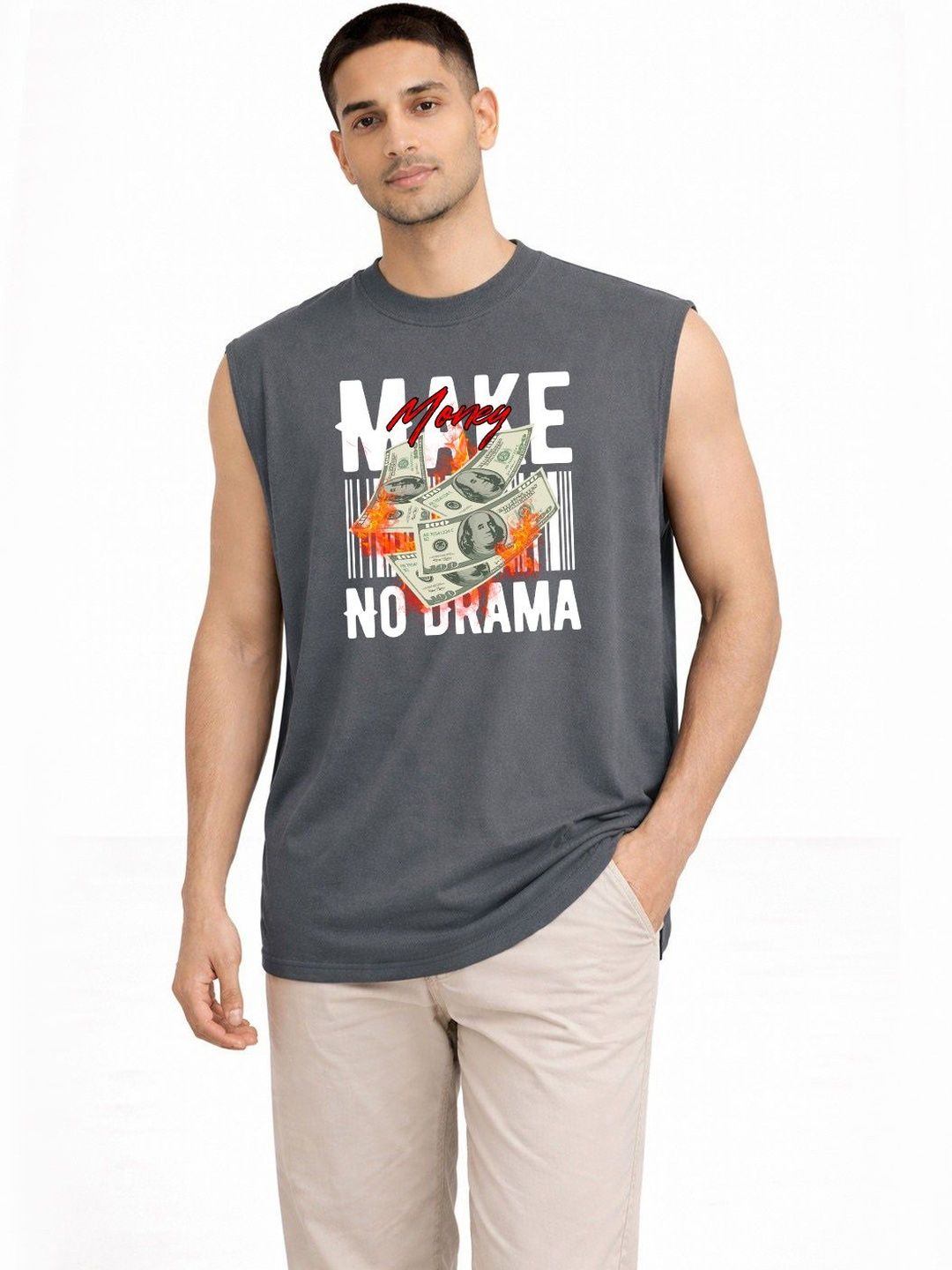 Buy Organic Chics Printed Cotton Gym Vest -  - Apparel for Men