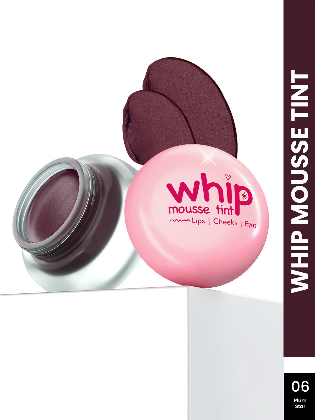 GLAM21 Whip Mousse Tint For Lips, Eyes & Cheeks With Vitamin E - Plum Star 06