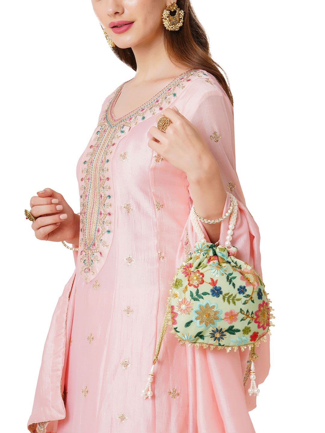 Lavie Women's Jiya Floral Embroidered Small Potli