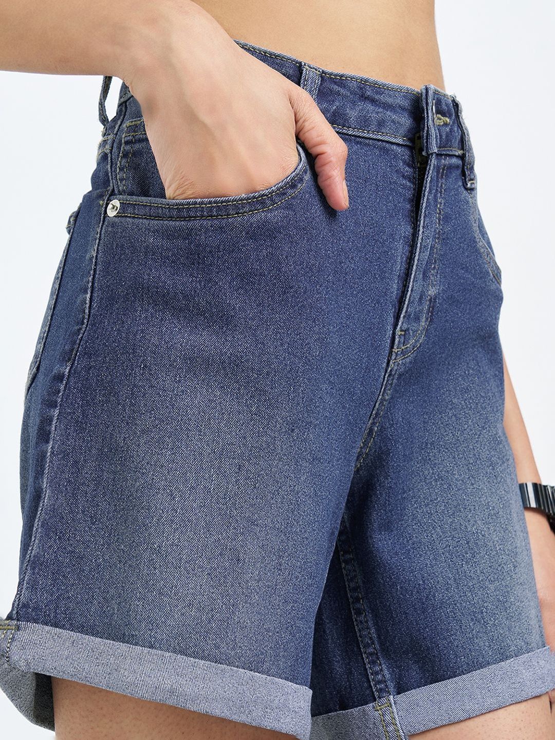 Women Washed Slim Fit High-Rise Technology Shorts 2