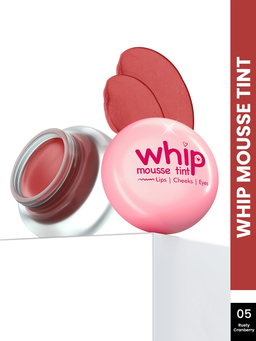 GLAM21 Whip Mousse Tint For Lips, Eyes & Cheeks With Vitamin E - Rusty Cranberry 05