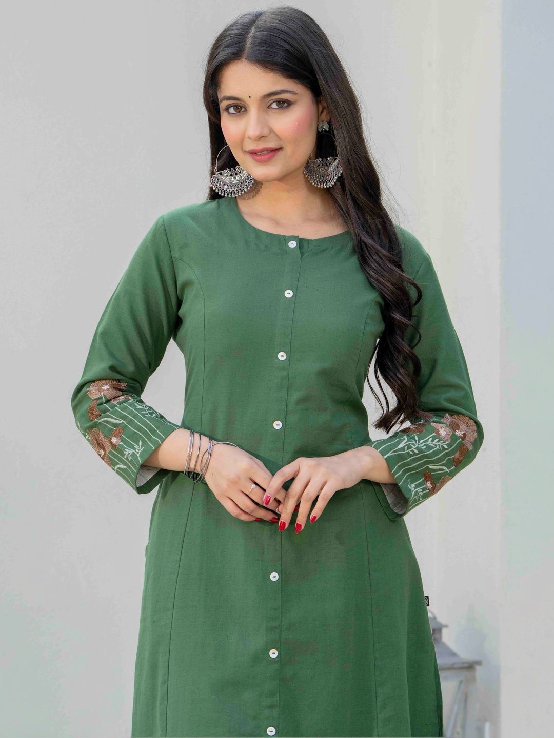 Pistaa Women Ethnic Motifs Regular Pure Cotton Kurta with Palazzos