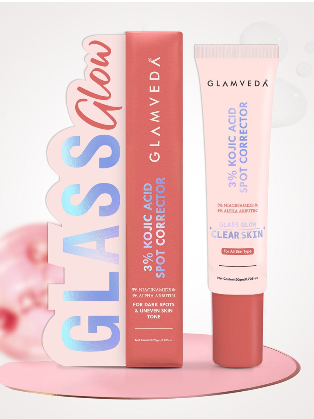 GLAMVEDA Kojic Acid Spot Corrector Gel Reduces Acne Scars & Dark Spots- 20 g