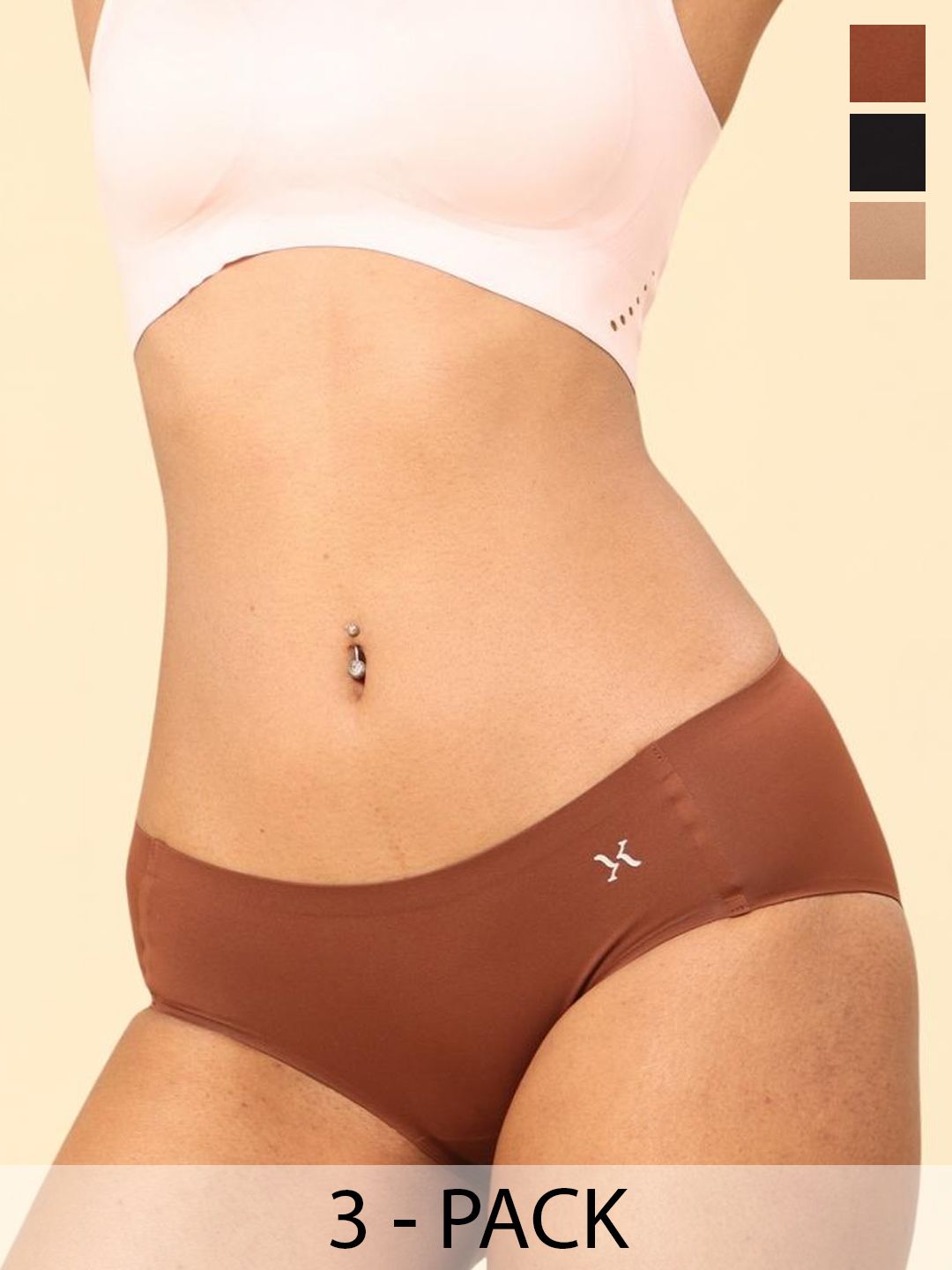 Krvvy Women Pack of 3 Seamless Bikini